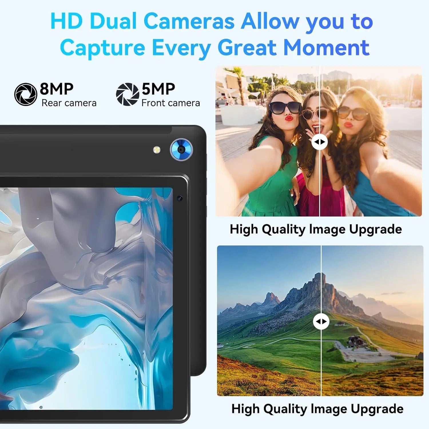 URAO C109 10 Inch Tablet Android 15 Tablet PC 24GB RAM 128GB ROM 1TB Expand Octa-Core Processor Widevine L1 Dual Camera BT WiFi