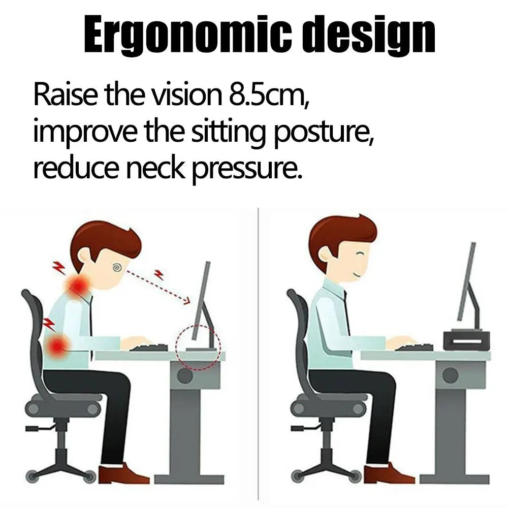 RGB Lights Monitor Stand Riser with USB Foldable USB 3.0 & 2.0 Hub Laptop Holder Phone Holder Adjustable Length