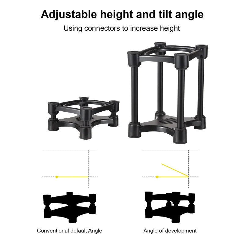 Desktop Speaker Stands Monitor Audio Bracket Shock Absorber Bracket Removable Speaker Monitor Stands for 5/6/8-inch Speaker
