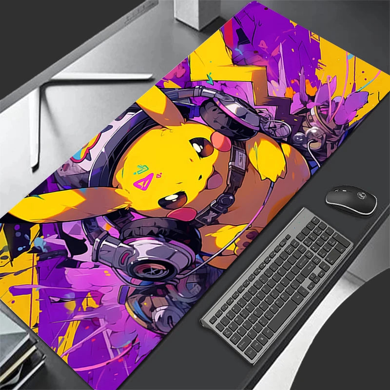 Gaming Mouse Pad 900x400 PC P-pikachu Gamer Cabiner Keyboard Rug XXL P-pokemonS Desktop Mouse Mat Carpet Kawaii Rubber Mousepad