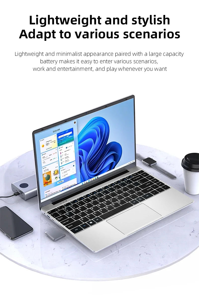 2025 Office Laptop Windows 11 intel i7-7500U/Intel Atom x7 A395014.1"  Notebook Computer 4K HD  12GB RAM 1/2TBSSD