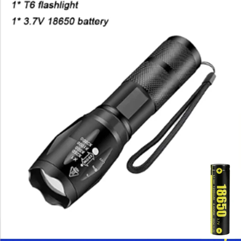 9900LM Powerful LED Flashlight Battery Display USB Rechargeable Light Telescopic Zoom Torch Lamp Outdoor Camping Fishing Lantern