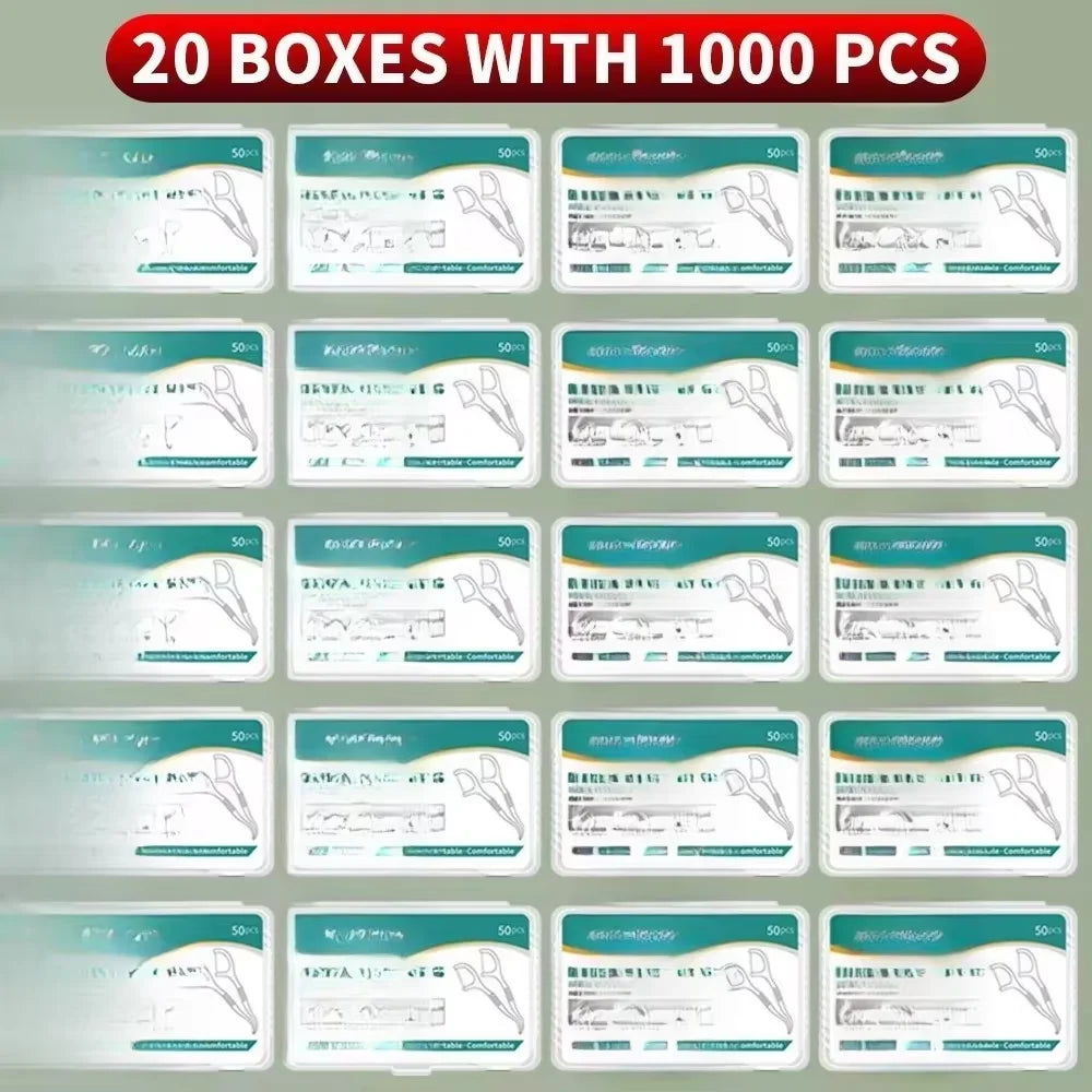 Dental Floss Stick High Tension Smooth Disposable Toothpick with Portable Floss Box for Teeth Care