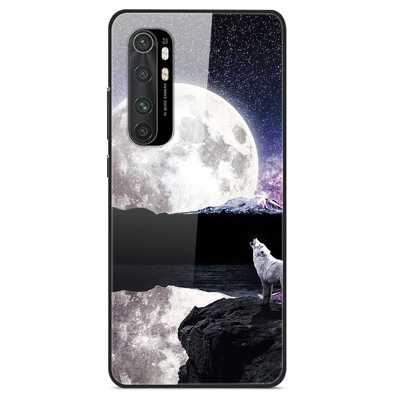For Xiaomi Mi Note 10 Lite RU 6 GB 128 GB Case Tempered Glass Hard Back Cover For Xiaomi Mi Note 10 Lite Case Note10 Lite Fundas