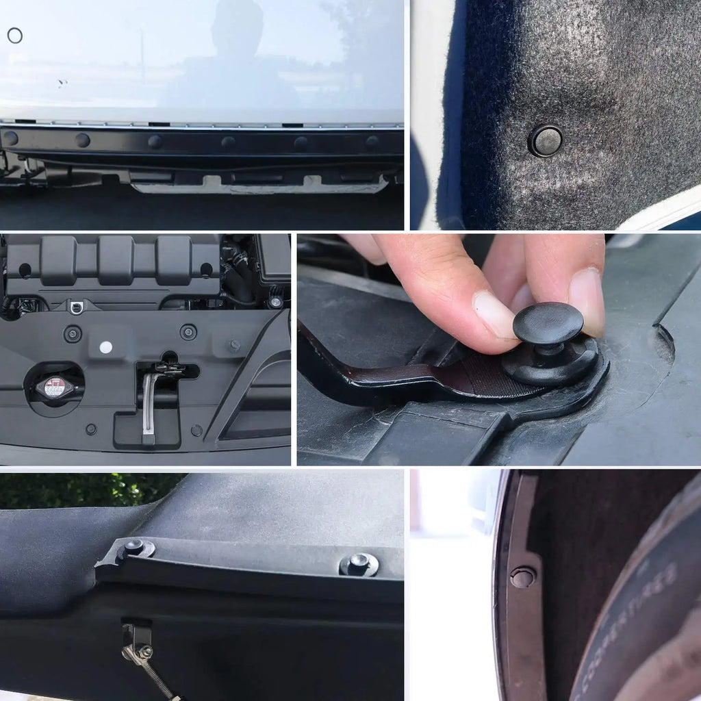 Bag of 190 Pcs Set Car Universal Buckle 6 Models Size Fastener Rivet Clamping Fastener Buckle Car Accessory Abs Material Fixed Screw