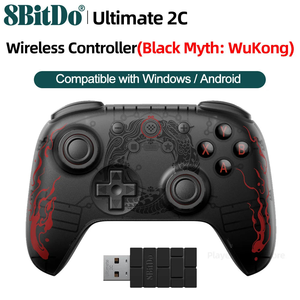 8BitDo Ultimate 2C Wireless Gaming Controller，Gamepad with Hall Effect for PC, Windows 10, 11, Steam Deck, Raspberry Pi, Android