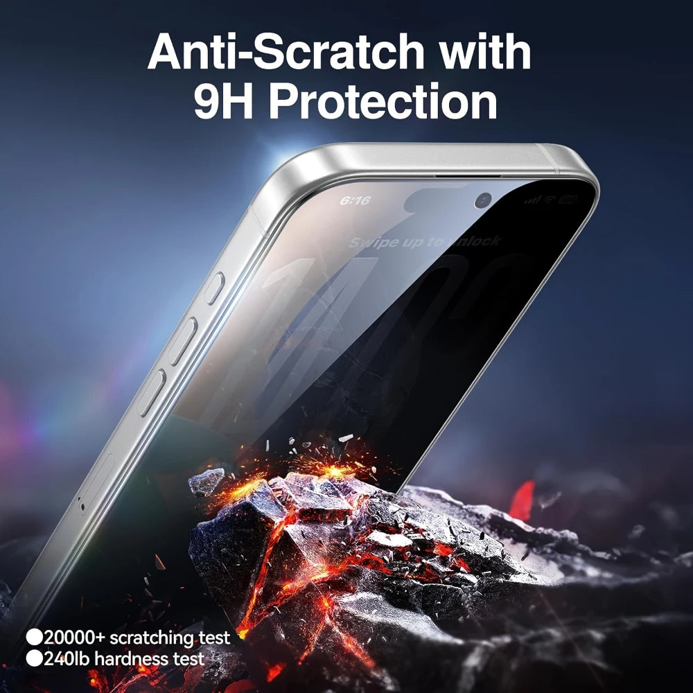 NNBILI 4PCS Privacy Screen Protector For iPhone17Pro Max 17Air Anti-Spy Glass For iPhone 16 15 14 13 12 11Pro Max Tempered Glass