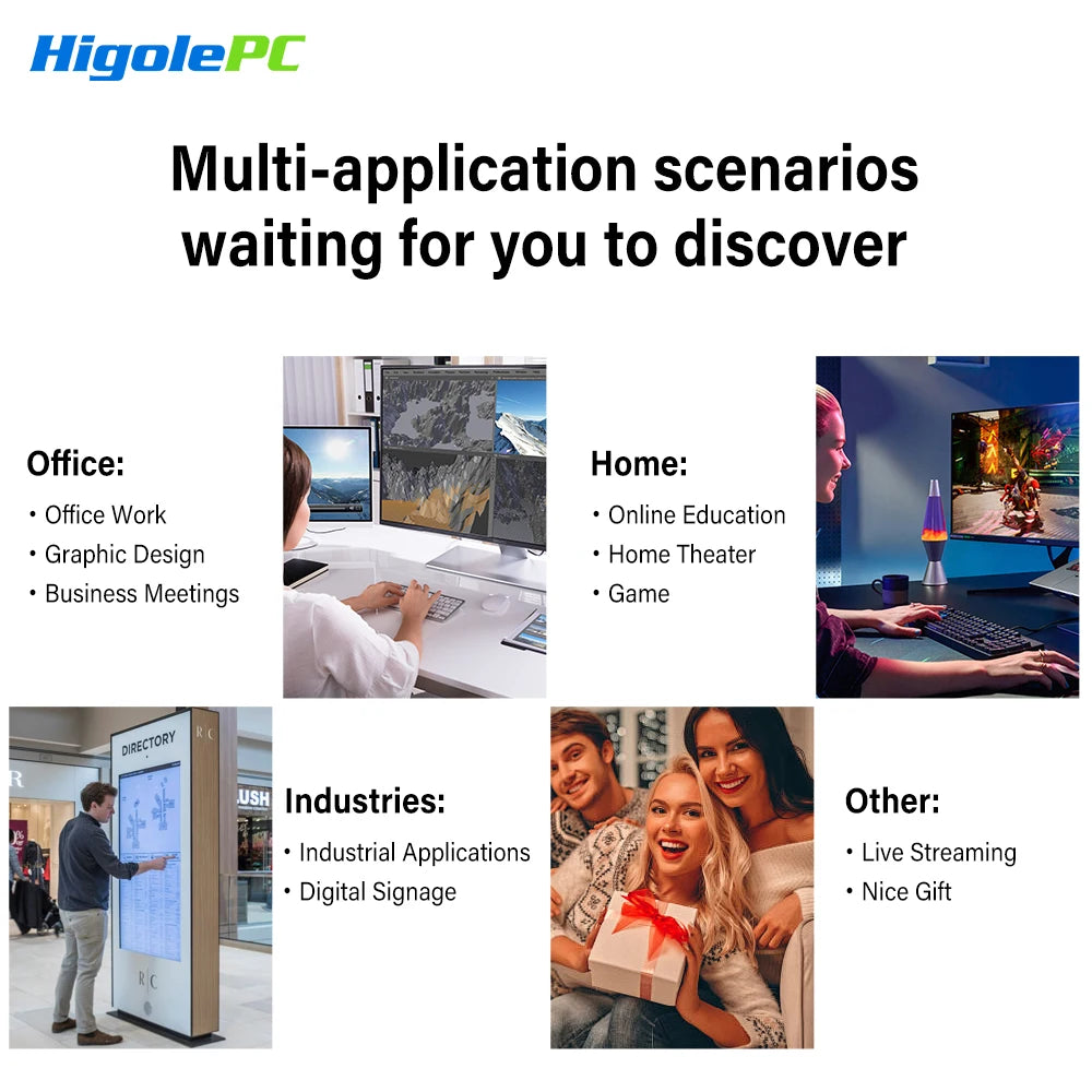 Higole Gole 2 Pro 5.5'' Mini PC Intel N5095 Windows 11 WiFi5 8/16 128/256G 2500mAh Screen Tablet Laptop Desktop PC Mini Computer