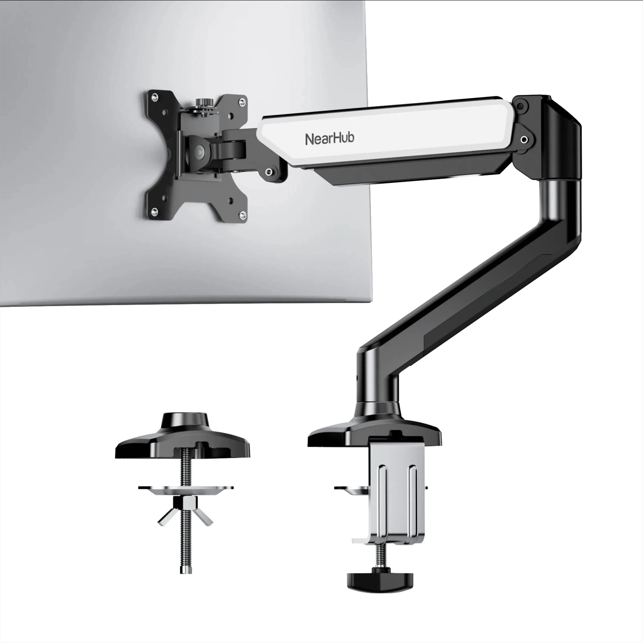 Nearhub MS-001 Monitor Arm Mount Bracket Single Arm,Flexible Adjustment 180° Swivel 360°Rotation Support Monitor Arm Stand