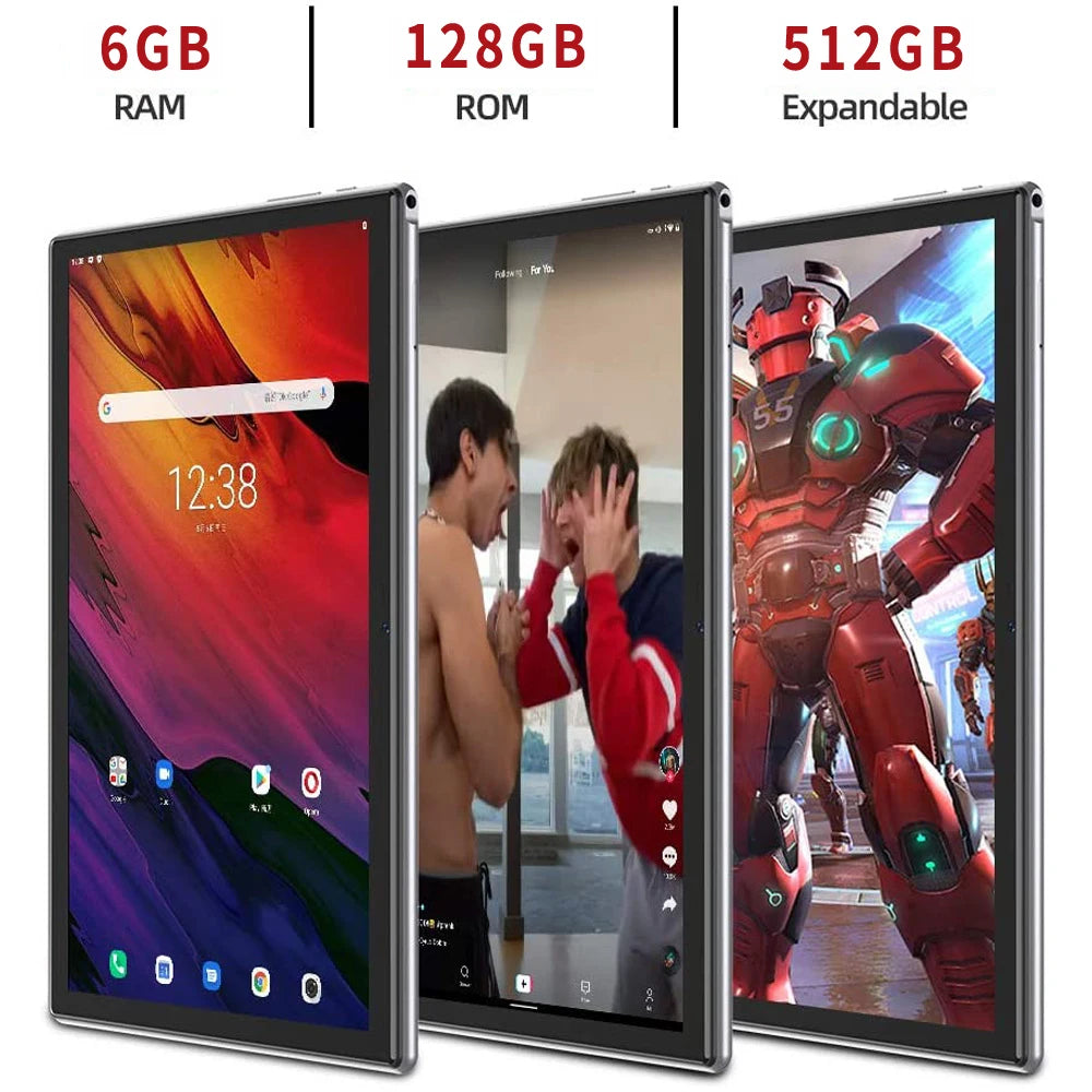 2025 New 10.1 Inch Android Tablet Octa Core 6GB RAM And 128GB ROM Dual SIM WiFi 4G LTE Network AI Speed-up Google Play Tablet PC