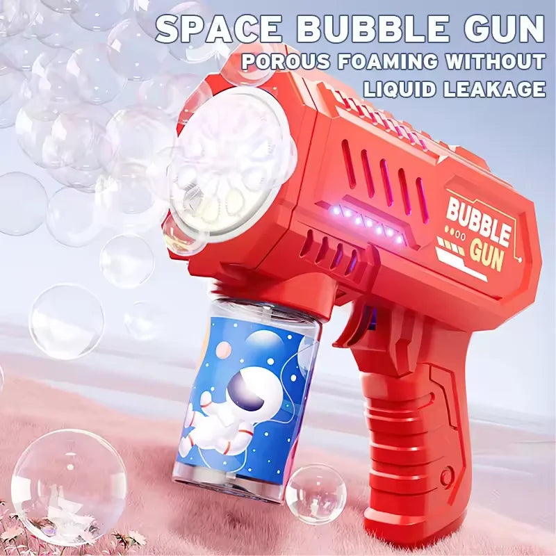 Full-Automatic Space Bubble Blowing Toy Bubble Gun Outdoor Bubble Machine Gift Holiday Gift Toy (Without Bubble Water)