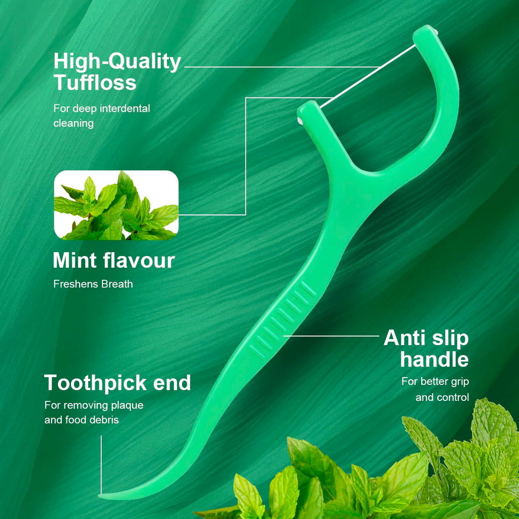 Mint dental floss stick - home portable disposable care dental floss stick - oral care - deep cleaning - interdental cleaning pr