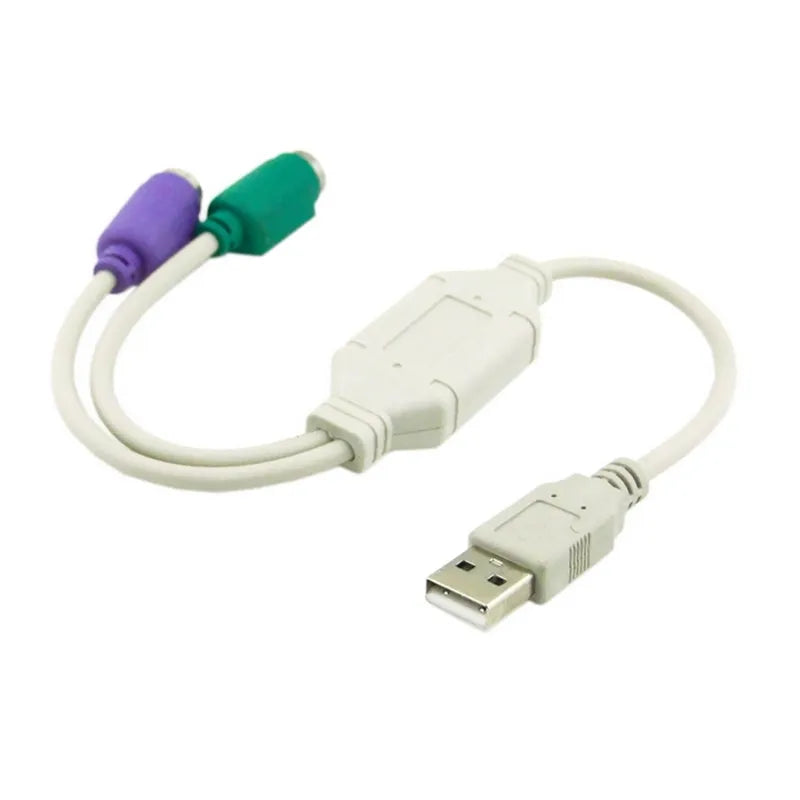 OULLX USB Male to Dual PS2 Female Cable Adapter Converter USB to Two PS/2 for mouse, keyboard, computer cable, and more