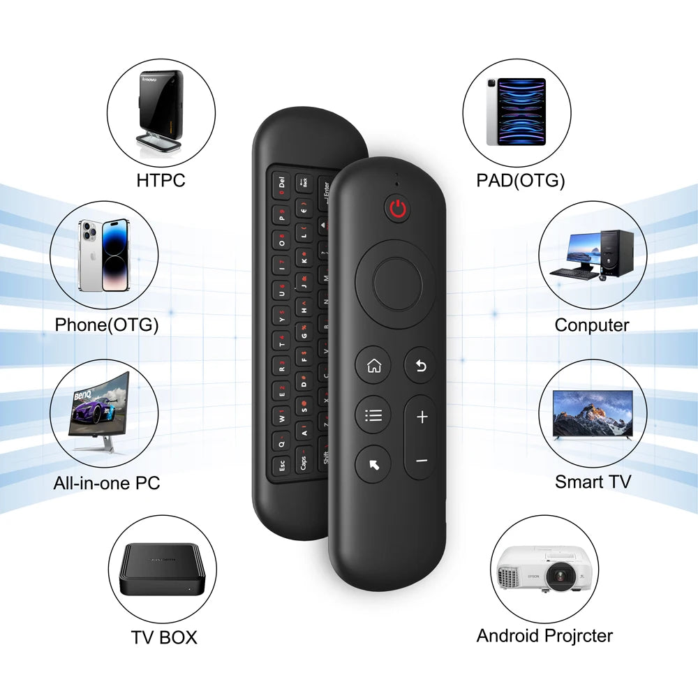 Air Mouse Remote Control Wireless Gyroscope Backlit Mini Keyboard Dual Mode BT5.2 7 Color Backlight For Android Smart TV Box PC
