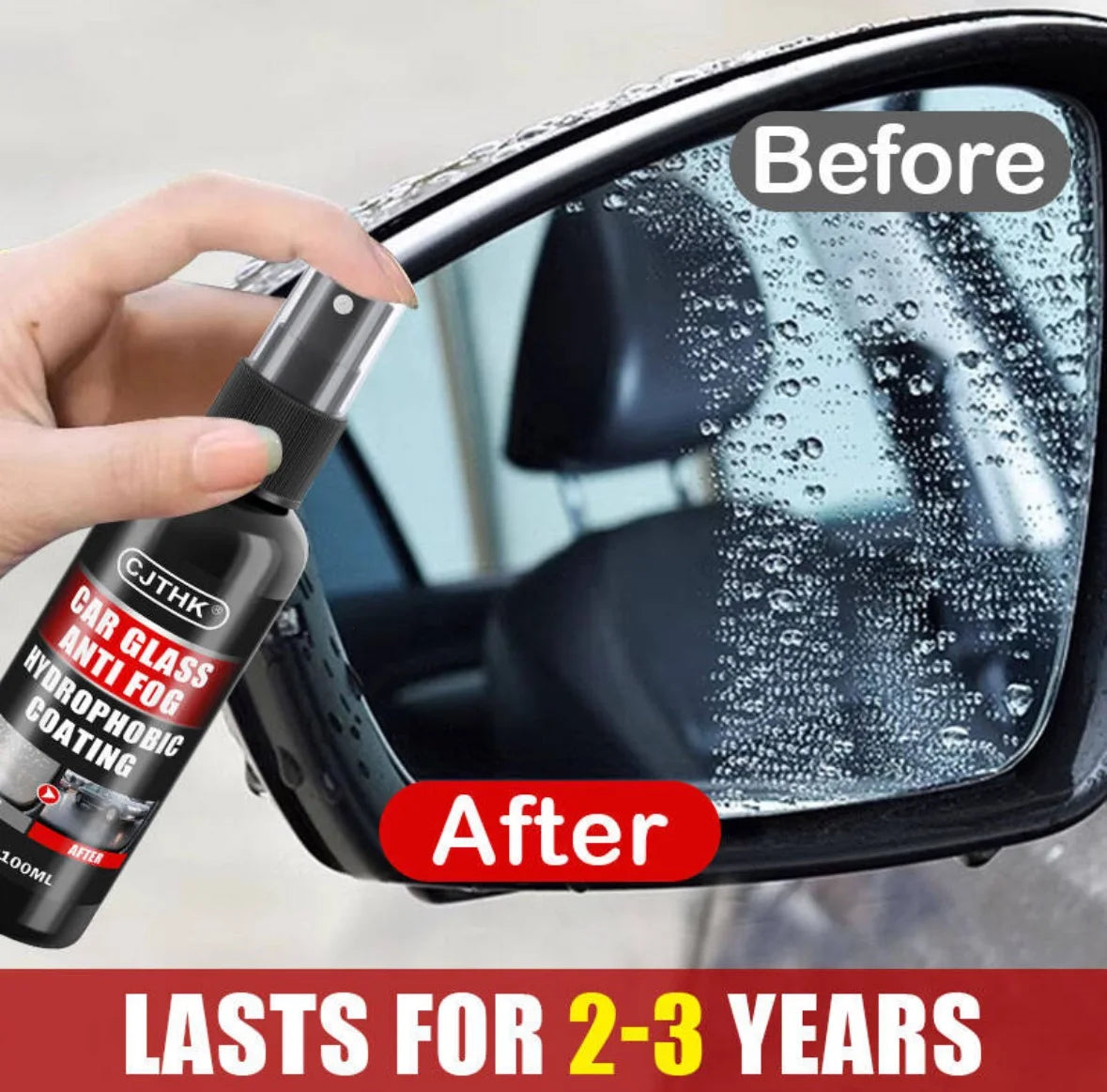 Car Glass Anti-rain Water Spray Repellent Nano Coating Hydrophobic Waterproof Agent Oil Film Removing Auto Glass Film Agent