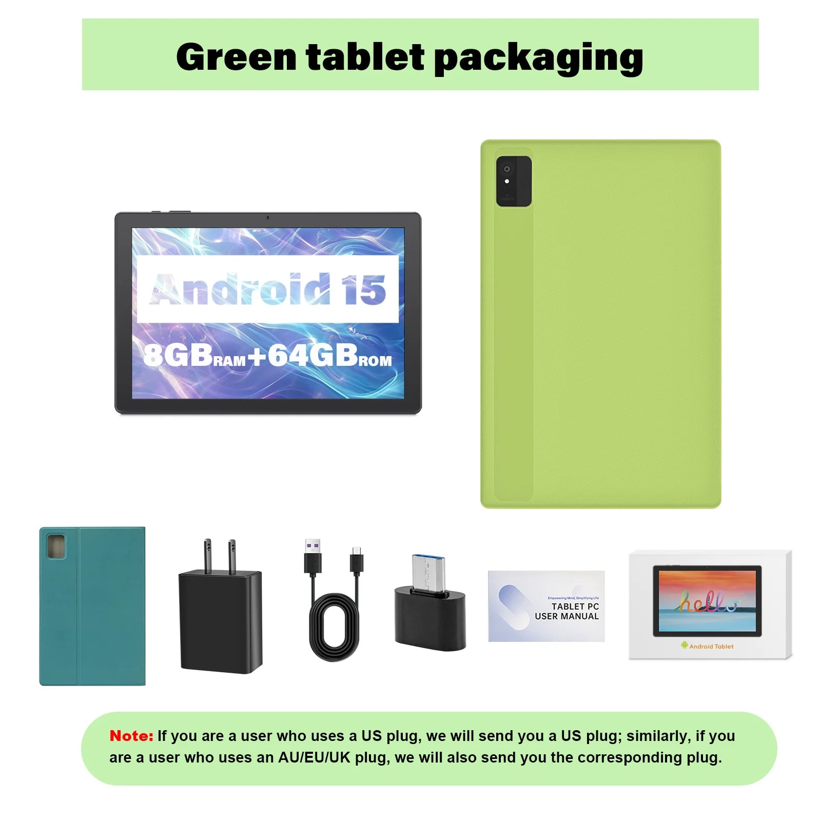 ANRY 2025 Android 15 IPS Display 10.1 Inch 8GB(4+4 Expand) RAM+64GB ROM Tablet 5000Mah Dual Camera 5GWifi A523 Octa-core Tablets