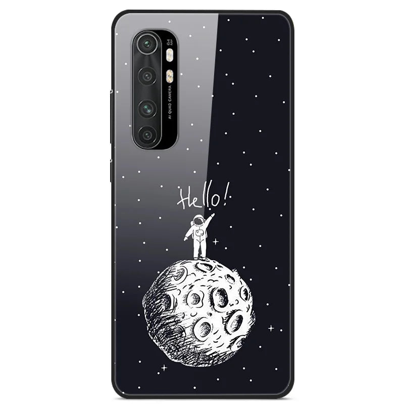 For Xiaomi Mi Note 10 Lite RU 6 GB 128 GB Case Tempered Glass Hard Back Cover For Xiaomi Mi Note 10 Lite Case Note10 Lite Fundas