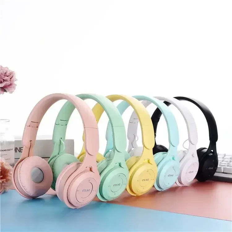 Foldable Sport Gaming Macaron Headphones Y08 Bluetooth Headset Stereo Earphones For Android IOS Devices