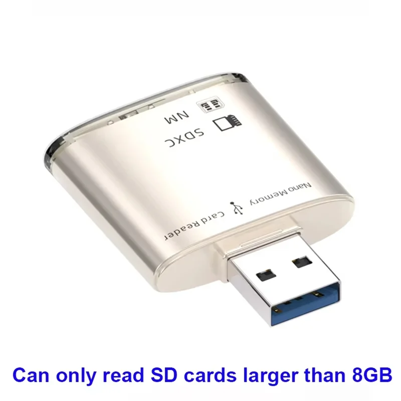CABE-USB 3.0 SD SDXC Card Reader 8GB-128GB For Huawei NM Nano Memory Card Write Adapter PC Laptop Converter Extend Gold