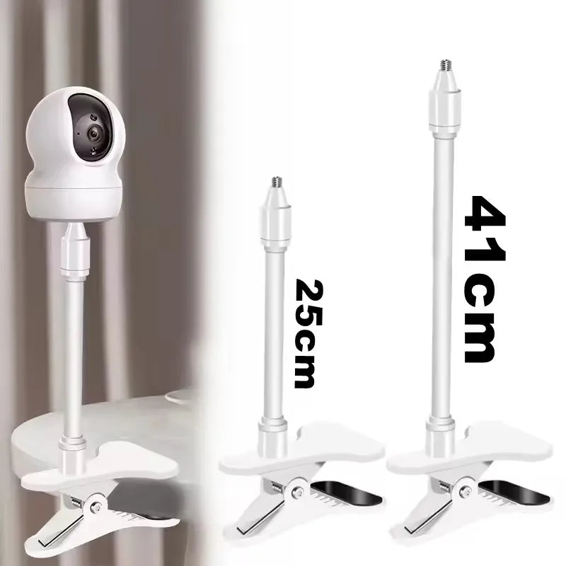 No Punch Portable Clip Mount Webcam Stand For Baby Bed Monitor Camera Holder Home Flexible Twist Mounting Kit Attaches to Crib