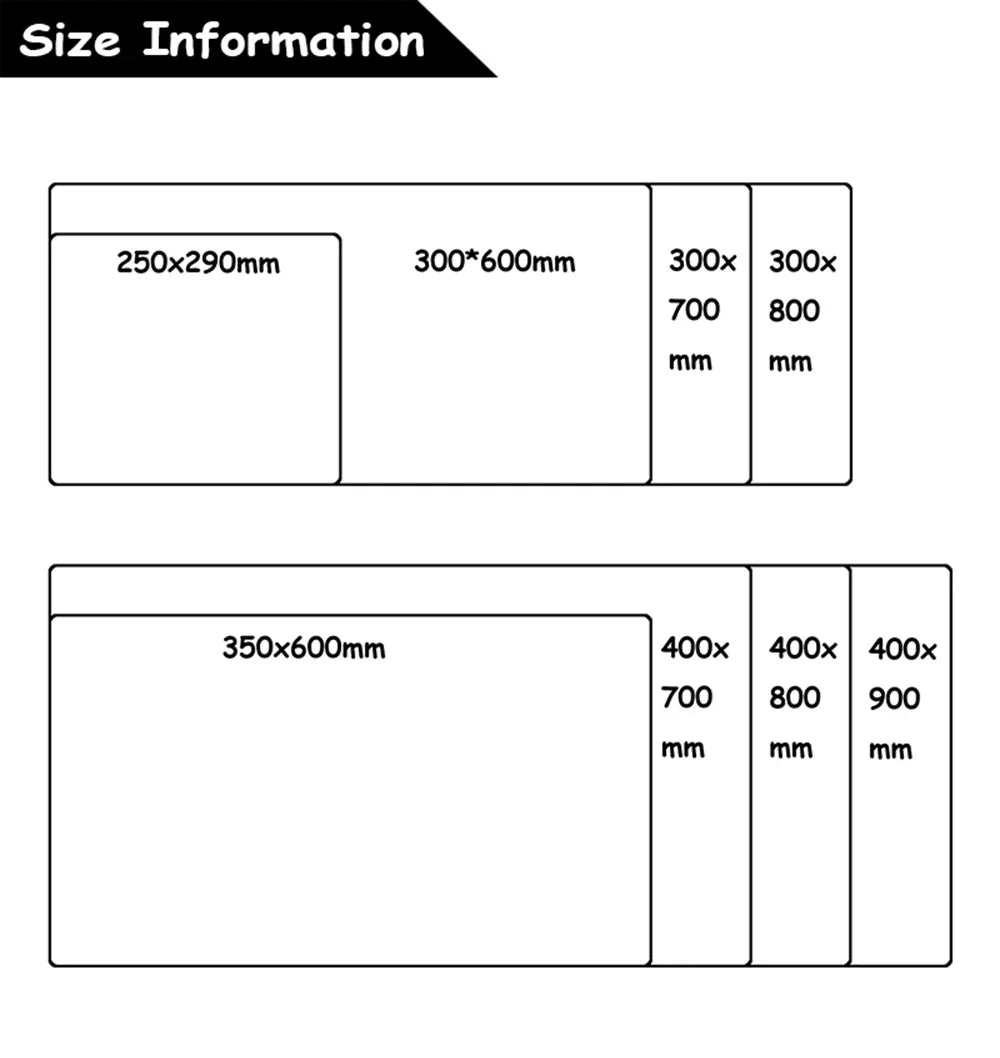 Customized Creative Printed Mouse Pad  Multi-Size Anime Desk Pad Extra Large Mouse matSoft Rubber Desk Pad Gaming Keyboard Mat