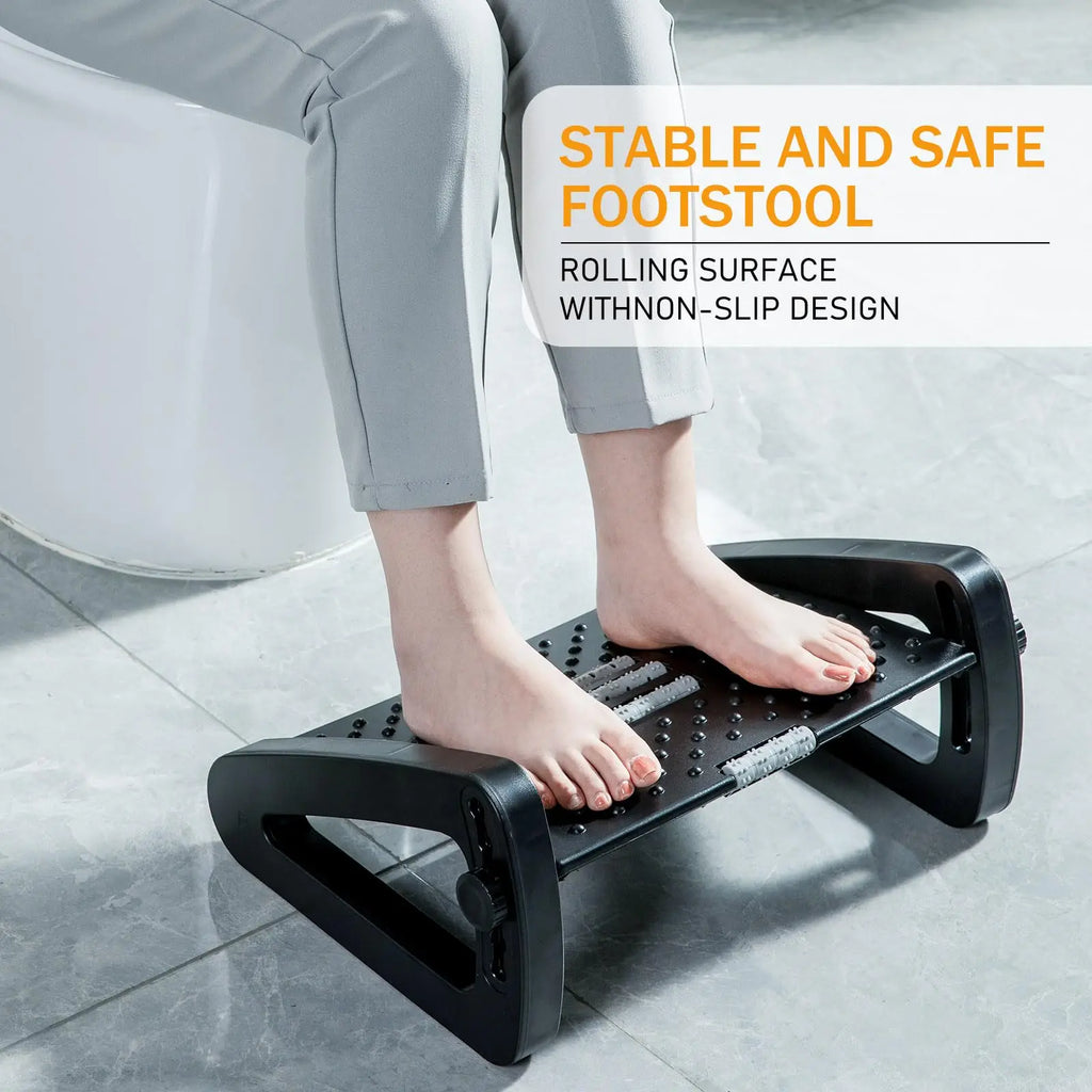 Foot Rest for Under Desk Adjustable Foot Rest Ergonomic Foot Stool Massage for Pressure Relief Portable Footstool Leg Rest Desk