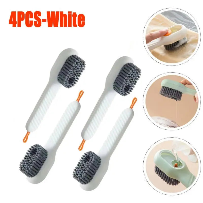1pc Multi-function automatic spot shoe brush soft hair hand pressure hanging hole suitable for clothing carpet plastic handles