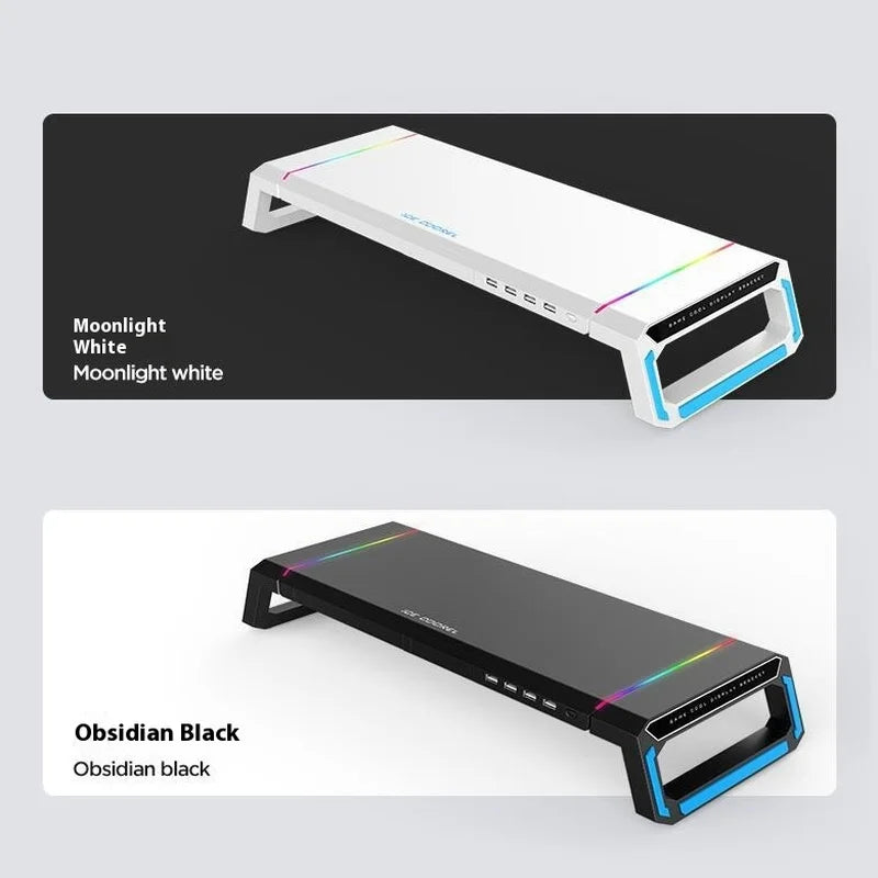 IceKing T1 Multi-Function All-In-One Monitor Stand Rgb Mouse Pad Laptop Riser Holder For Computer Accessories Office Equipment