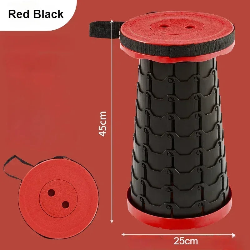 Retractable Foldable Stool Chair for Outdoor Camping, Compact Lightweight Aluminum Fishing Bench with Storage Bag, High Strength