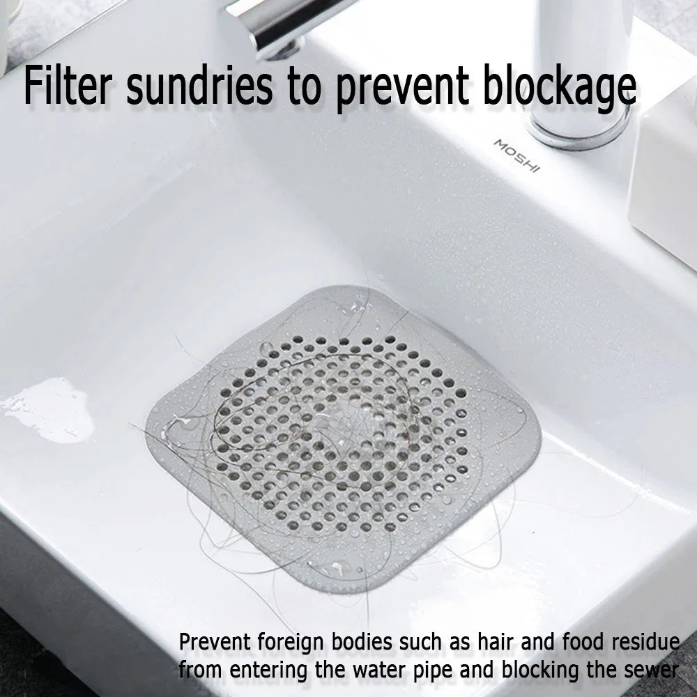 Silicone With Suction Cup Floor Drain Sticker Bathroom Sewer Hair Filter Drain Cover Home Floor Drain Mat Bathroom Accessories