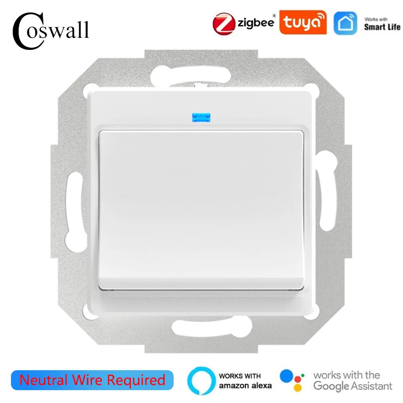 COSWALL DIY Module WIFI / Zigbee Smart EU Wall Socket With PD 20W Type-C & A Dual USB Fast Charger With Power Monitoring Alice
