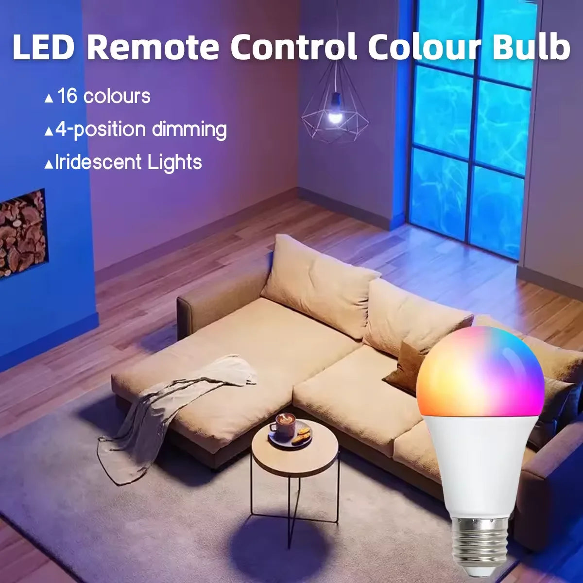 16 Colors RGB Colorful Infrared Remote Control Bulb 24 Key Remote Control Spotlight Color Changing Party Atmosphere Light