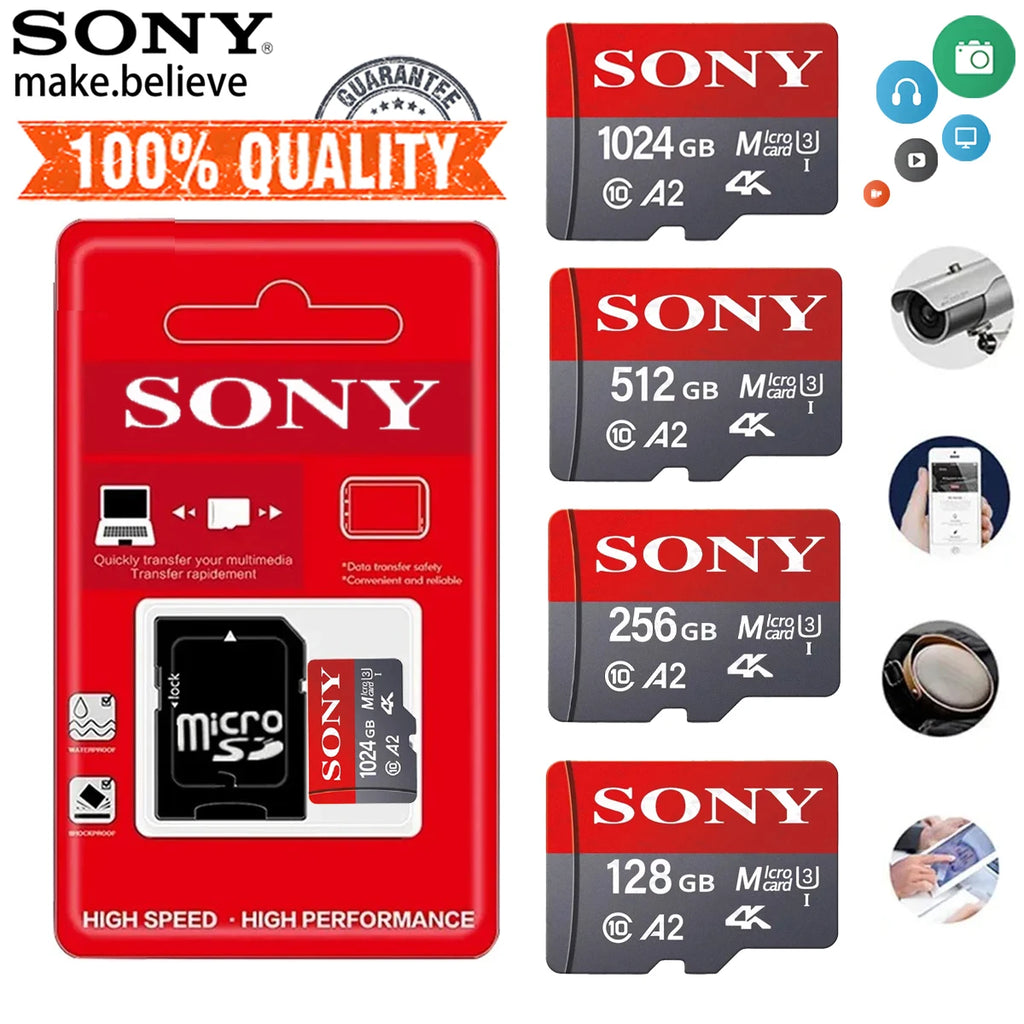 SONY Micro SD TF Card 1TB Memory Card Class 128GB 256GB High Speed Cartao De Memoria Flash Memory TF Mecard C10 For Xiao Mi