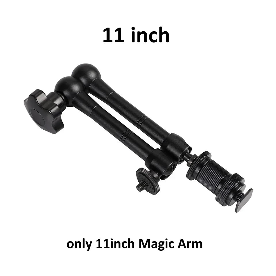 7/11/20 Inch Metal Articulating Magic Arm Super Clamp Holder Stand for DSLR Camera Monitor Phone Studio Photography Accessories