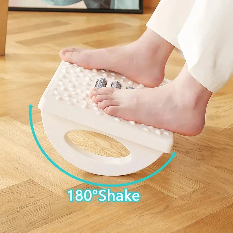Ergonomic Under-Desk Foot Rest with Massage Rollers – Portable Foot Stool for Home & Office