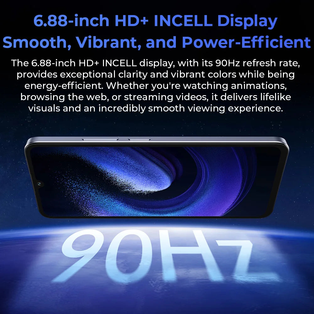 Oukitel C59 PRO smartphone 10000mAh Battery 24GB+256GB 6.88"HD 90Hz Android 15 13.3nm 36mm Powerful Speaker cell phone