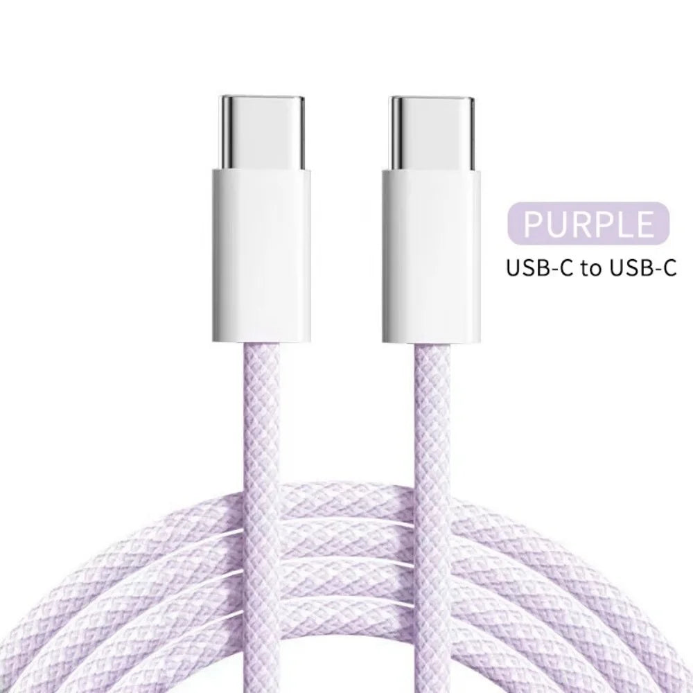 PD 60W C To C Type-C Cable Fast Charging Charger Wire Cord USB C Fast Charging Phone Cable For iPhone 16 15 iPad Samsung Xiaomi