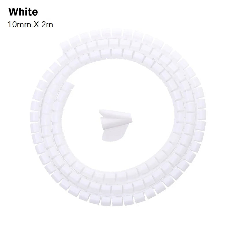 1.5/2m 10/16 mm Flexible Spiral Cable Organizer Storage Pipe Cord Protector Management Cable Winder Desk Tidy Cable Accessories