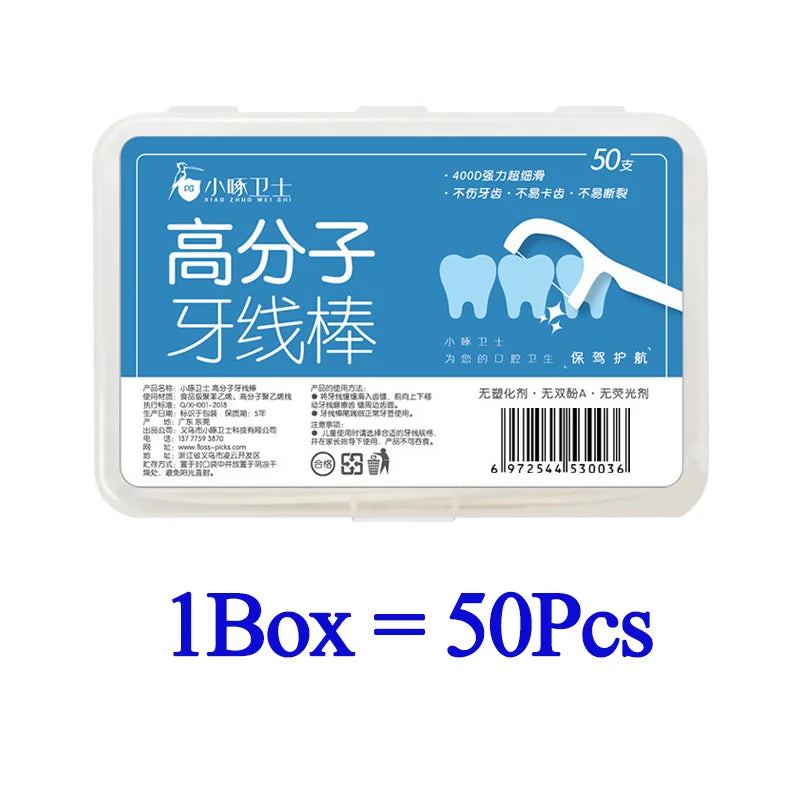 50-1000pcs Portable Dental Floss Toothpicks Teeth Stick Tooth Cleaning Interdental Brush Portable Dental Flosser For Home Travel