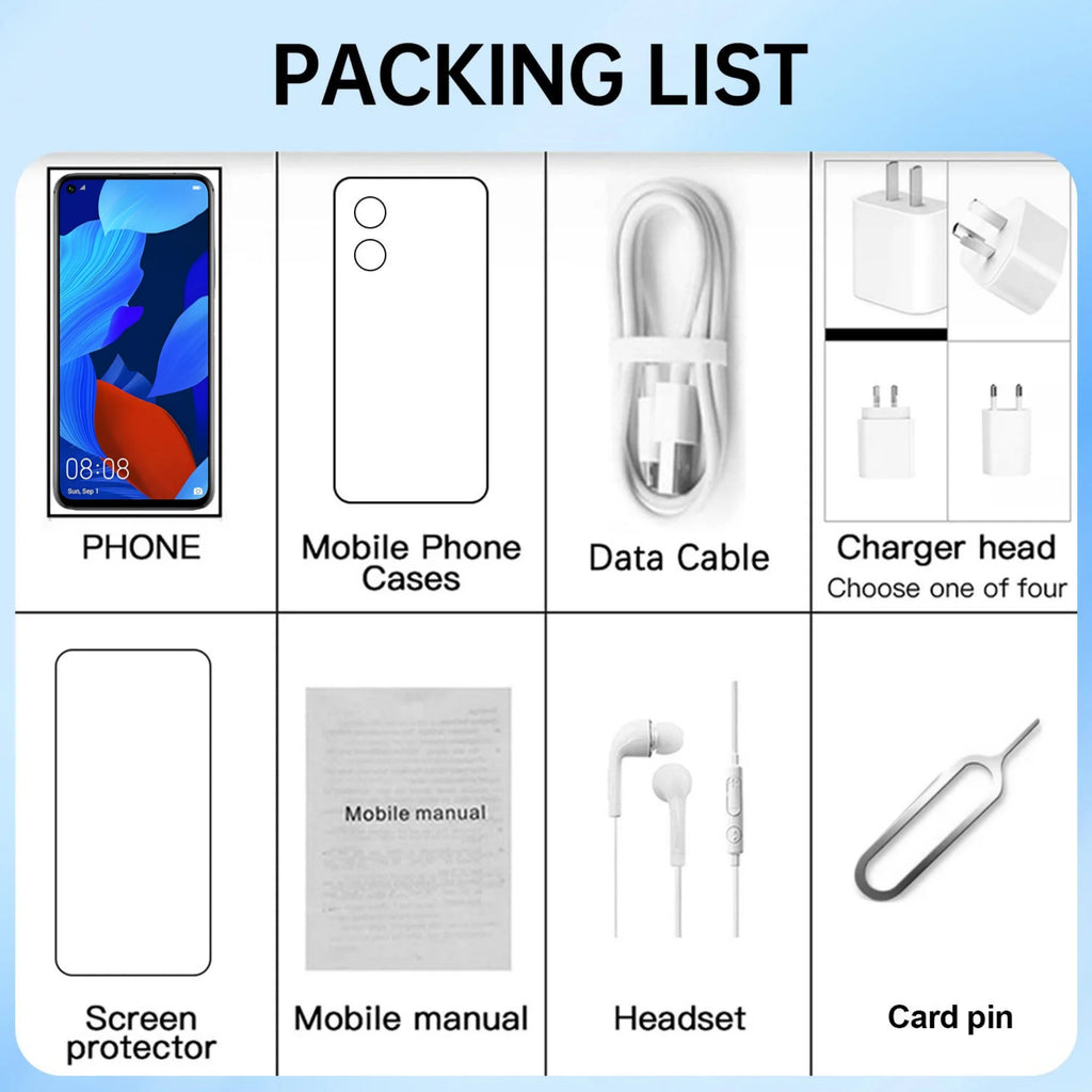 HUAWEI-Nova 5T,Smartphone Android,6.26 inch,8+256GB ROM,Mobile phones,Dual SIM,Google Play Store,48MP,4G Network,Cellphones