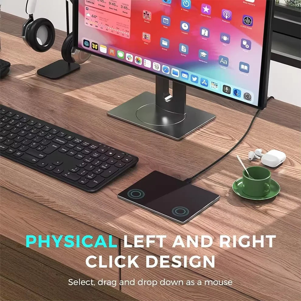 Jomaa Wired Trackpad Muti-Touch,Touchpad with High Precision USB Touchpad for Windows 7/10/11 Laptop Notebook PC Computer, Black