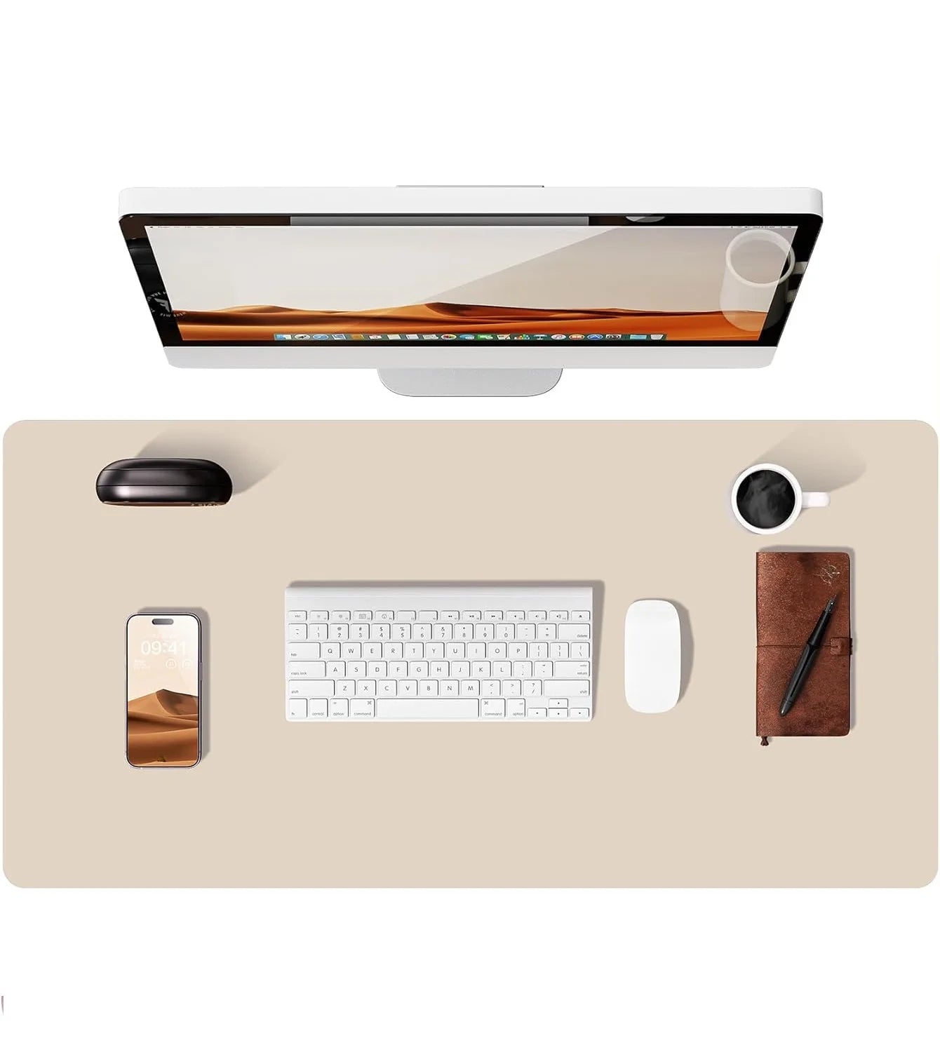 Leather Desk Mat | Computer Mat for Desk| Large Mouse Pad and Keyboard Mat | Desk Protector for Office