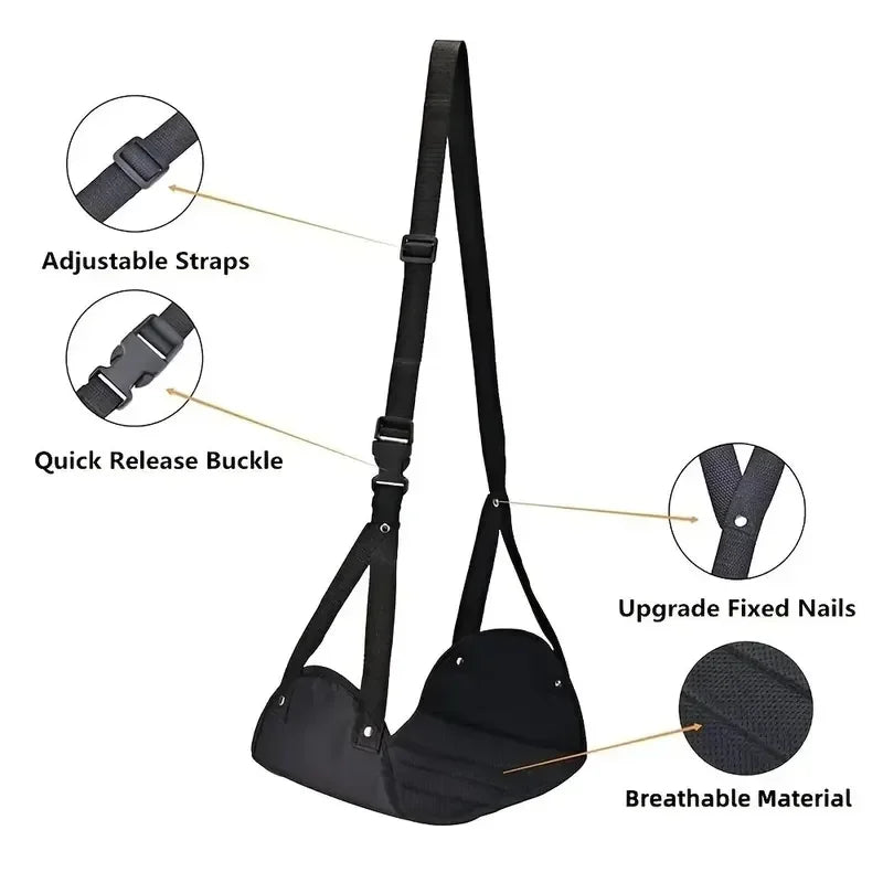 Portable Foot Mat - Adjustable Strap Office Resting Foot Mat Foot Hammock Foot Mat Lazy Man Magic Travel Magic Travel Airplane
