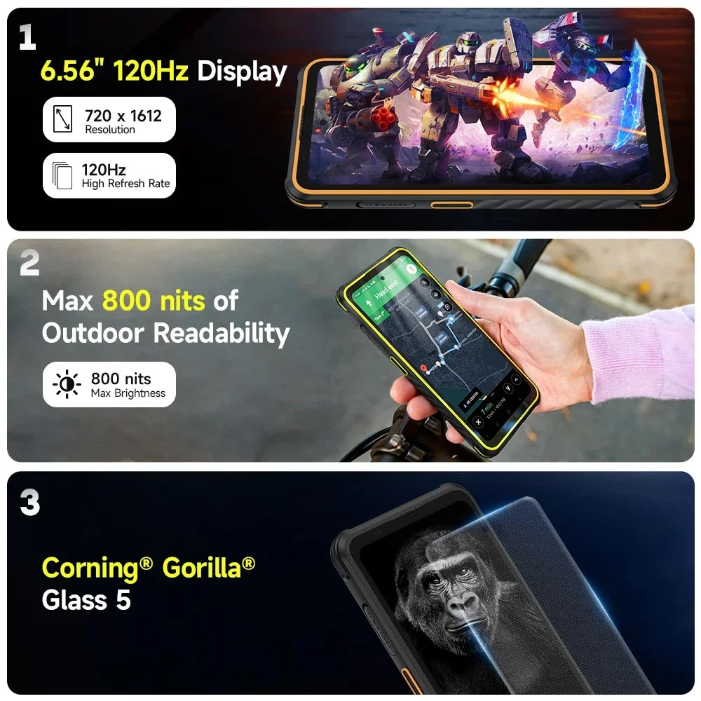 Ulefone Armor X31 Pro 5G Rugged Smartphone 6.56" 120Hz Display Up to 16GB RAM 256GB ROM 64MP Camera Cell Phone NFC Android 14