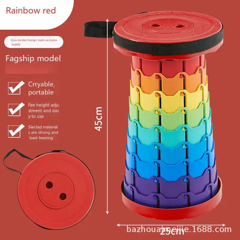 Retractable Foldable Stool Chair for Outdoor Camping, Compact Lightweight Aluminum Fishing Bench with Storage Bag, High Strength