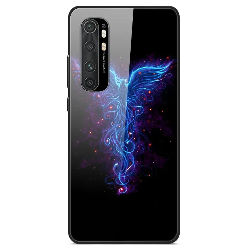 For Xiaomi Mi Note 10 Lite RU 6 GB 128 GB Case Tempered Glass Hard Back Cover For Xiaomi Mi Note 10 Lite Case Note10 Lite Fundas