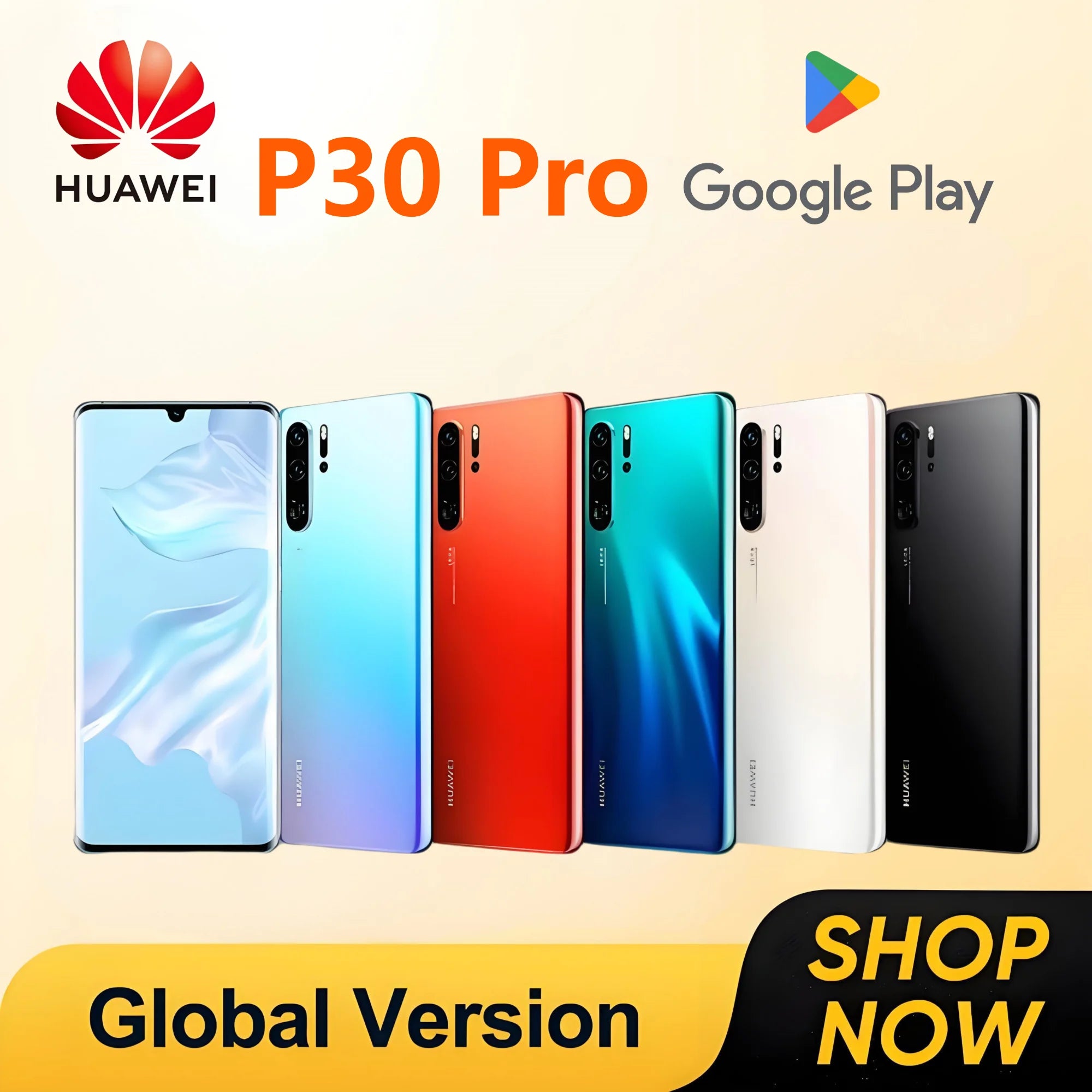 Huawei P30 Pro Unlock Global Smartphone Android,6.1 inch,40MP,8+256GB ROM,4G Mobile phones,Google Play Store,Dual SIM,Cellphones