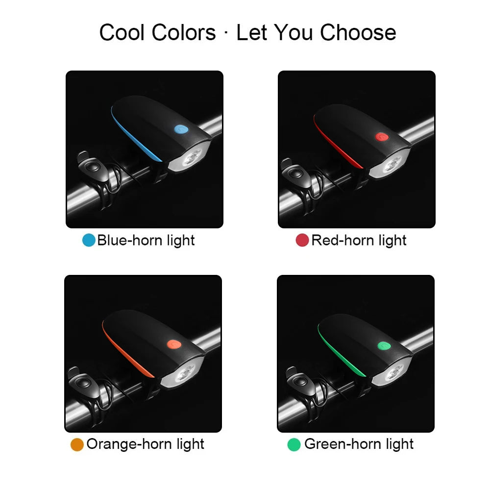 Bicycle LED Head Light with Horn Speaker 3 Modes Bicycle Front Light with remote control Rechargeable MTB Cycling Bike Bell Lamp