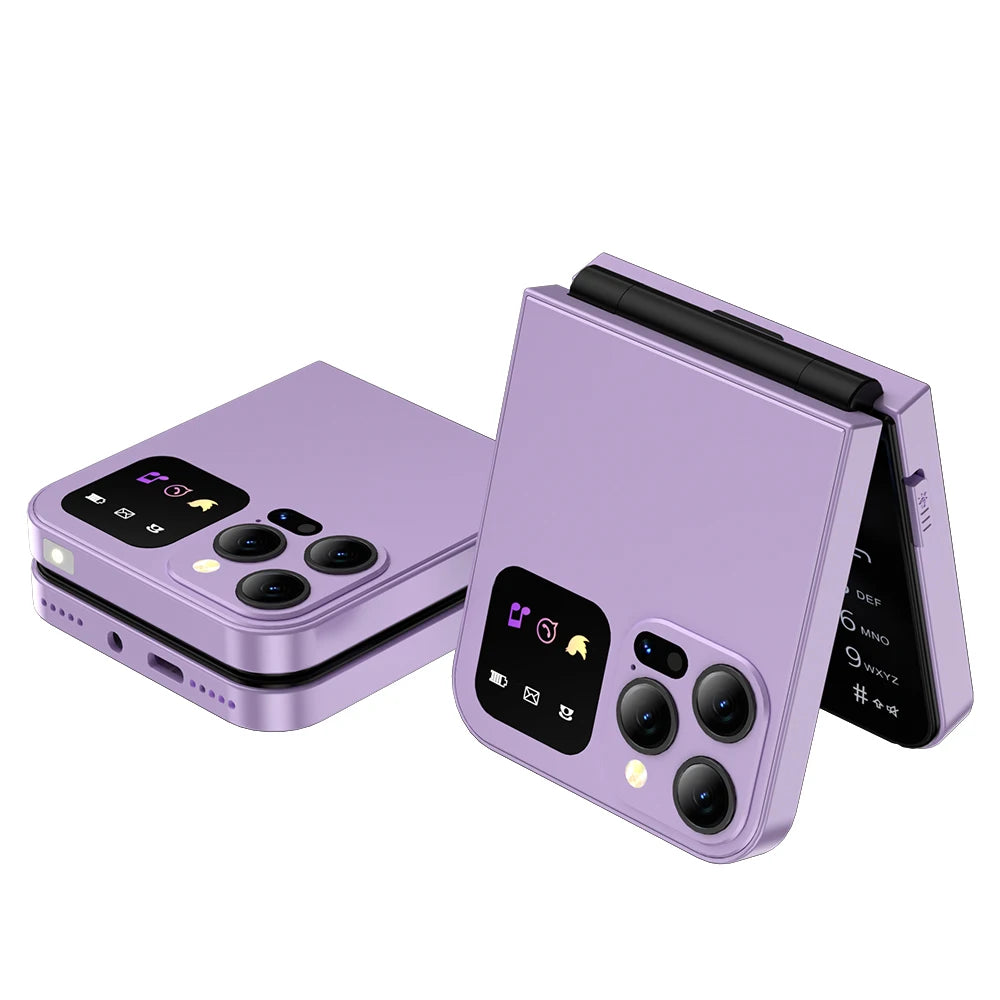 SERVO A50 Pro Flip Phone Dual SIM Card GSM Electric Torch Automatic Call Recording 2.4 Inch Screen Foldable Mobile Phones Type-C