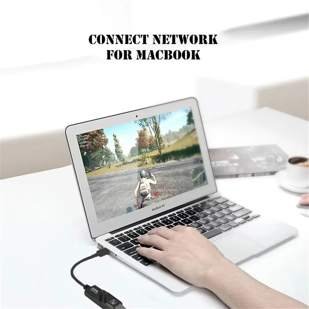 1000Mbps Wired USB 3.0 Type C USB To Rj45 Lan Ethernet Adapter RTL8153 Network Card for PC Macbook Laptop Notebook Windows 10/11